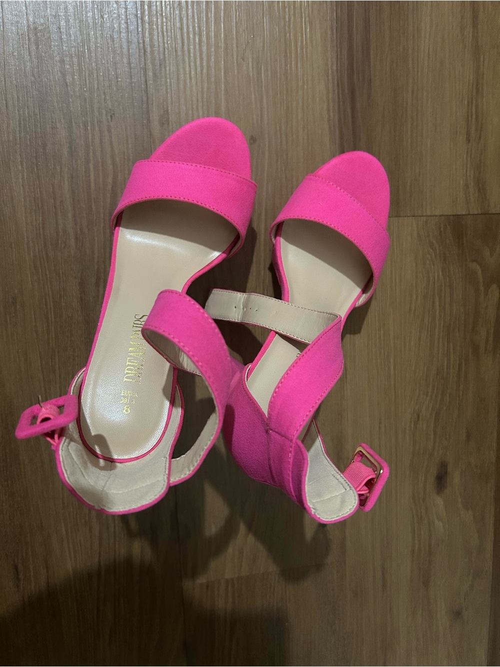 Women's Ankle-Strap Open-Toe Sandals in Neon Pink